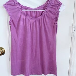 purple ruffle top